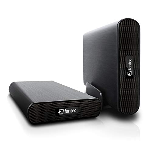 FANTEC 1700 DB-AluAir U3e Externes Festplattengehäuse (für den Einbau einer 8,89 cm (3,5 Zoll) SATA Festplatte, USB 3 SUPERSPEED und eSATA Anschluss, Aluminium Gehäuse) schwarz von Fantec