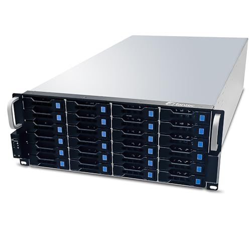 FANTEC 1873 SRC-4240X07 19" 4HE 680mm Storage Gehäuse (24x SAS/SATA Einschübe mit je 2 Status LEDs, Einschübe für 3,5" und 2,5" Datenträger, USB 2 Anschluss, 2x 80mm Lüfter) von Fantec