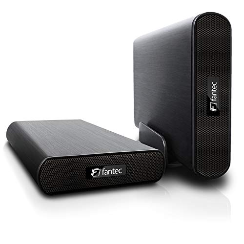 FANTEC DB-AluAir U2e Externes Festplattengehäuse (für den Einbau einer 8,89 cm (3,5 Zoll) SATA Festplatte, USB 2.0 und eSATA Anschluss, inkl. One Touch Backup Funktion, Aluminium Gehäuse) schwarz von Fantec