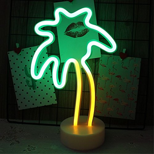 Fantasee Kokospalme Leuchtreklame, Dekorative LED Neon Nachtlicht Batteriebetrieb für Home Party Decor Kinder Spielzeug Geburtstagsgeschenk von Fantes