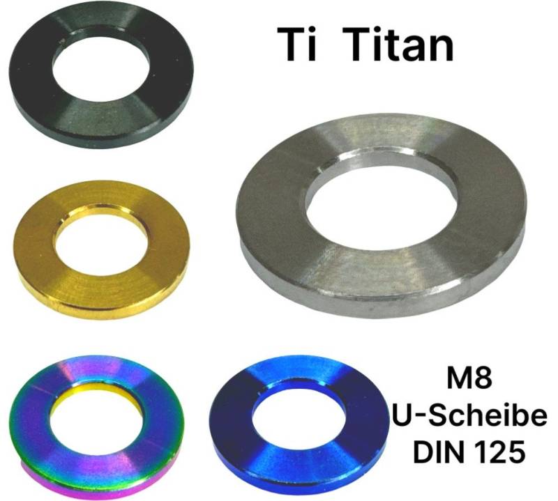 Fantic26 Schrauben-Set Titan M8 U-Scheibe DIN 125 Blauchrome von Fantic26