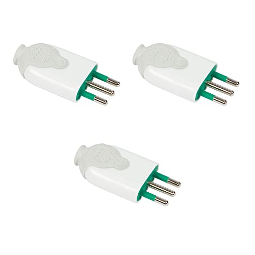 FANTON 80010-B3 3-teiliges italienisches Lenkradstecker-Set, klein, 10 A, 2 P+T, Modell: BICO, Messingstifte, zerlegbar von Fanton