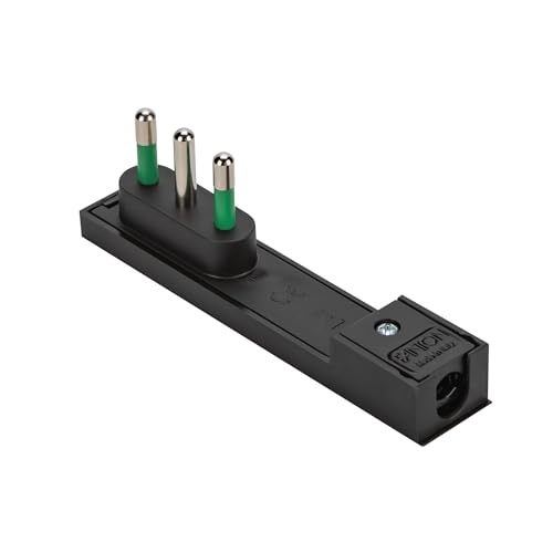 FANTON 80064 Italienischer Netzstecker groß 2P+T 16A Modell Clock schwarz von Fanton