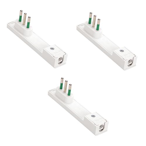 FANTON 80067-B3 Set mit 3 platzsparenden Steckern, italienisch, klein, 2P+T 10 A, Modell CLOCK weiß von Fanton