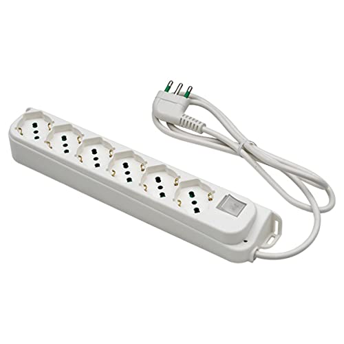 FANTON 40430 Indoor 6AC Outlet(s) 1,5m White Power Extension - Power Extensions (Innenraum, 1,5 m, 6 AC-Ausgänge), Typ L (IT), Typ L, Unmanaged von Fanton