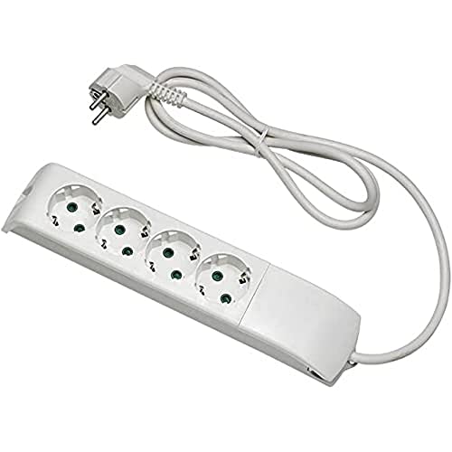 FANTON 4201002DE Steckdosenleiste FIDO mit 1,5 m Kabel,Merfachsteckdose mit Schalter, 4 Steckdosen Schuko 3P 16A, 90° Stecker von Fanton