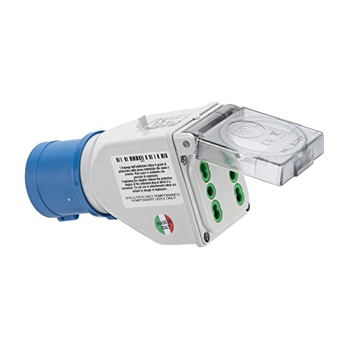 Industrielle Adapter Stecker: 2P + T 16 A CEE Blau – IP44. Stecker: 2 x 2P + T 16 A Bypass – IP44. Industrielle Adapter Stecker: 2P + T 16 A CEE Blau – IP44. Stecker: 2 x 2P + T 16 A Bypass – IP44. von Fanton
