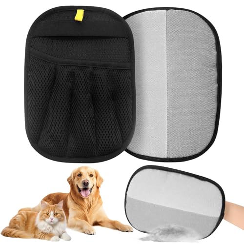 Fantspati Static Fellmagnet Handschuh, 2 Stück Haarsammlung Fell Magnet Handschuh Hunde & Katzen, Doppelseitige Fellpflegehandschuhe für Haustiere Wiederverwendbar, Antistatische Tierhaarentferner von Fantspati