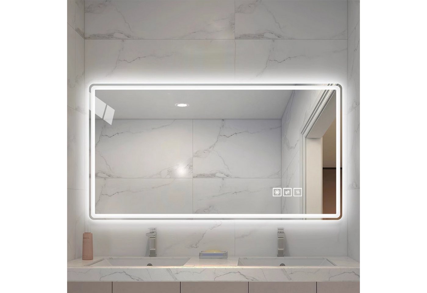 Fanttik Badspiegel Spiegel mit LED Beleuchtung dimmbar 60*100 cm (Set, 1er set), Wandspiegel, LED, Wandspiegel von Fanttik