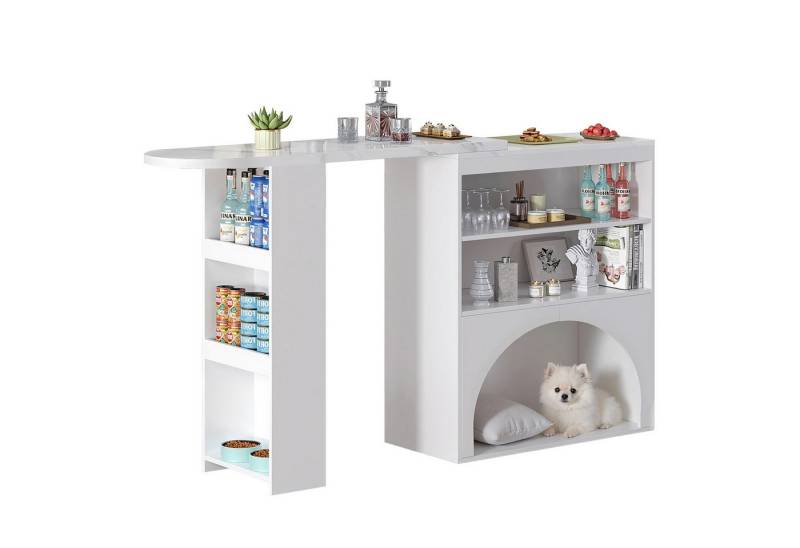 Fanttik Bartisch Esstheke, Kücheninsel mit Stauraum Sideboard mit Haustierbereich (Set, 1Tisch), Breite 120 cm von Fanttik