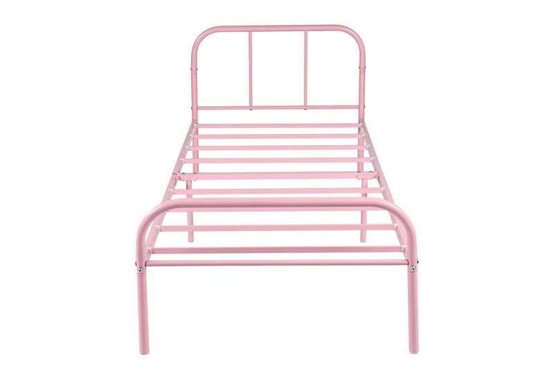 Fanttik Bettgestell 197*91*82cm, Moderner Bettrahmen aus Metall, hochtragfähig, Einzelbett, Bettrahmen mit Kopfteil, verschieden Farben für Mädchen und Jungen von Fanttik