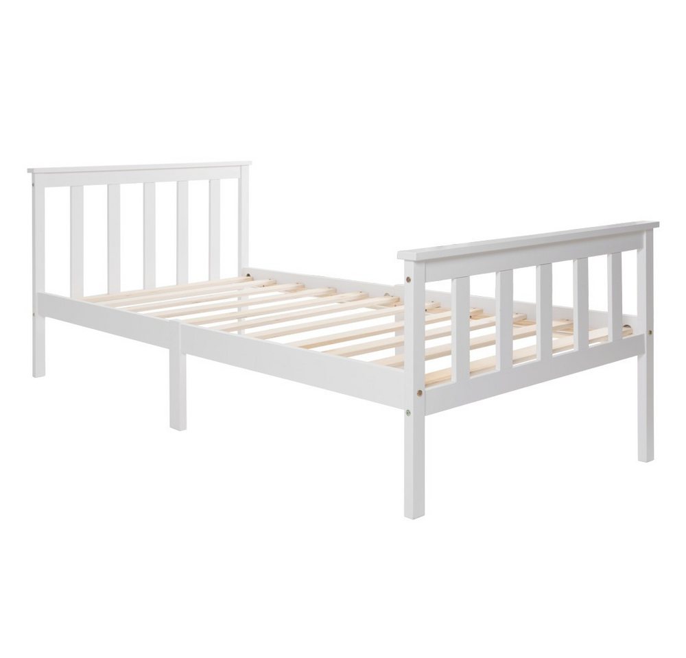 Fanttik Bettgestell Holzbett mit Kopfteil Lattenrost Kiefer Massivholz Weiß Einzel/Doppel Fanttik Bettgestell Holzbett mit Kopfteil Lattenrost Kiefer Massivholz Weiß Einzel/Doppel von Fanttik