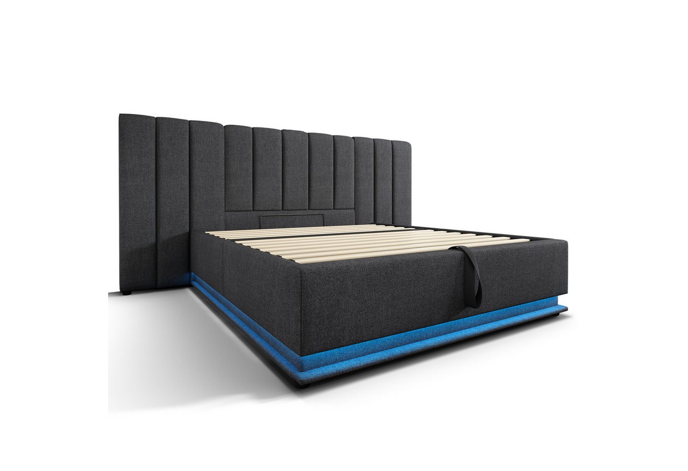 Fanttik Bettgestell Polster-Doppelbett mit App-Control LED/USB-C & Stauraum Fanttik Bettgestell Polster-Doppelbett mit App-Control LED/USB-C & Stauraum von Fanttik