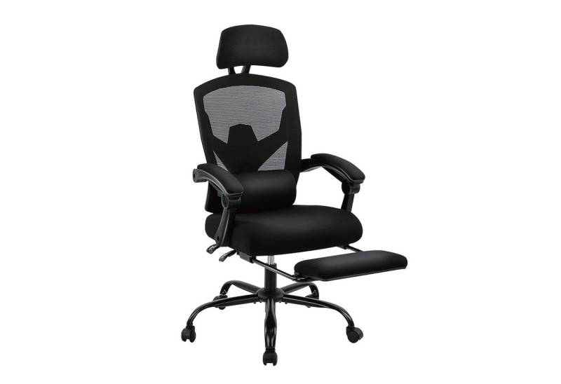 Fanttik Gaming-Stuhl Bürostuhl ergonomischer Stuhl Atmungsaktiver Netzbezug mit Fußstütze, Schreibtischstuhl mit Lendenwirbelstütze und höhenverstellbar von Fanttik