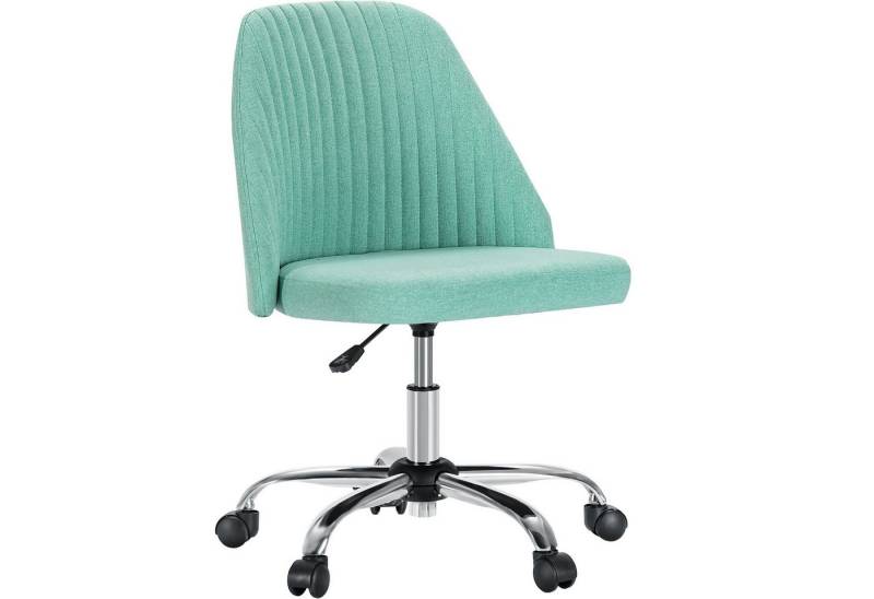 Fanttik Bürostuhl mit Stoff, ohne Armlehnen Schreibtischstuhl (1 St), ergonomisch, höhenverstellbar Drehstuhl für Schminktisch von Fanttik