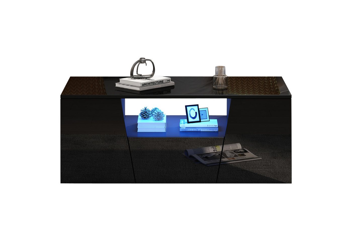 Fanttik Couchtisch Couchtisch, Sofatisch mit LED licht, Hochglanz-wohnzimmertisch (1 set, 1 Tisch), Breite 100 cm von Fanttik