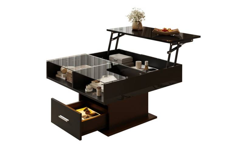 Fanttik Couchtisch Couchtisch höhenverstellbar Sofatisch mit Hebefunktion und Stauraum (1Tisch) von Fanttik