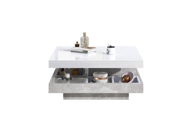 Fanttik Couchtisch Hochglanztischplatte funktionaler Wohnzimmertisch (Set, 1Tisch), Breite 70 cm von Fanttik