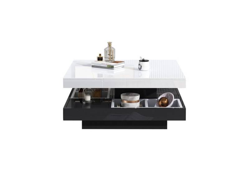 Fanttik Couchtisch Hochglanztischplatte funktionaler Wohnzimmertisch (Set, 1Tisch), Breite 70 cm von Fanttik