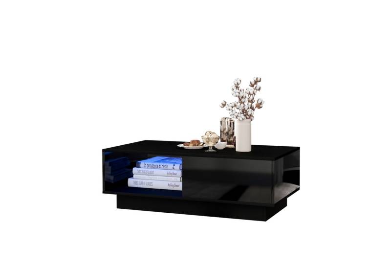 Fanttik Couchtisch Wohnzimmertisch, Couchtisch mit LED-Beleuchtung (rechteckiger Wohnzimmertisch, für Teetisch, (95 x 55 x 32 cm), 1-St), können mit jedemSofa oder Möbel kombiniert werden. von Fanttik