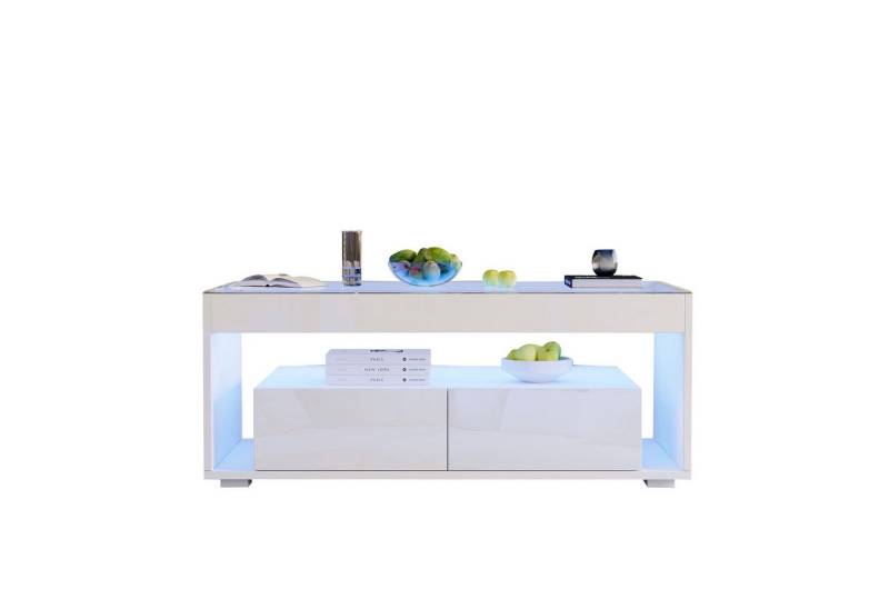 Fanttik Couchtisch mit Schubladen, Wohnzimmertisch Rechteckiger Sofatisch (Set, 1Tisch), Breite 100 cm von Fanttik