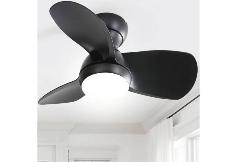Fanttik Deckenleuchte Deckenventilator Mit Licht und Fernbedienung Deckenlampe, CCT - über Fernbedienung, Dimmfunktion, Memoryfunktion, Timerfunktion, Ventilatorfunktion, LED fest integriert, warmweiß, neutralweiß, kaltweiß, 58 cm,18 W,3 Flügeln,6-stufiger,Leise DC Motor,Ideal für kleine Räume von Fanttik