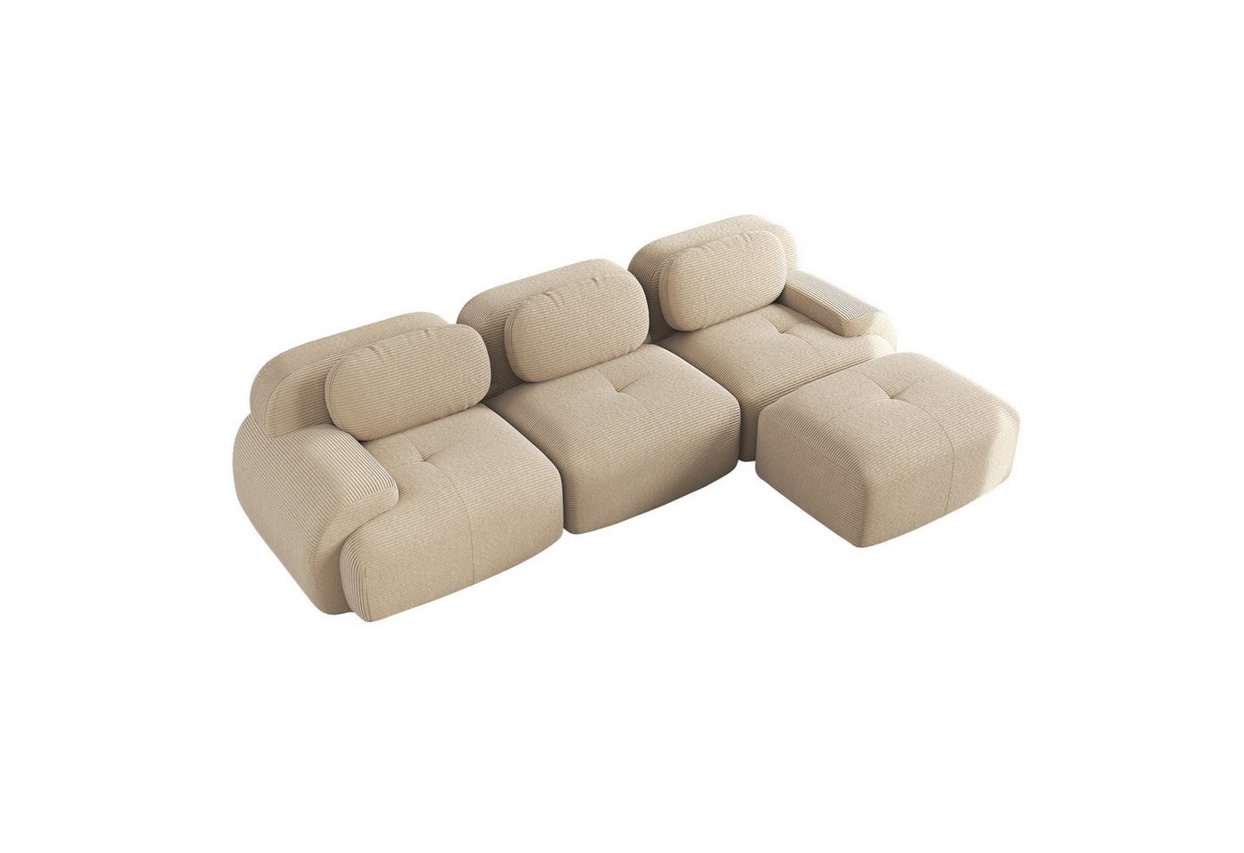 Fanttik Ecksofa Sofa Ecksofa Loungesofa 4-Sitzer-Sofa mit 1 Beweglicher Hocker, Modulare Sitzelemente,mit extra-breiten Armlehnen, 32D hochelastische Polsterung,für Wohnzimmer und Schlafzimmer Büro Fanttik Ecksofa Sofa Ecksofa Loungesofa 4-Sitzer-Sofa mit 1 Beweglicher Hocker, Modulare Sitzelemente,mit extra-breiten Armlehnen, 32D hochelastische Polsterung,für Wohnzimmer und Schlafzimmer Büro von Fanttik
