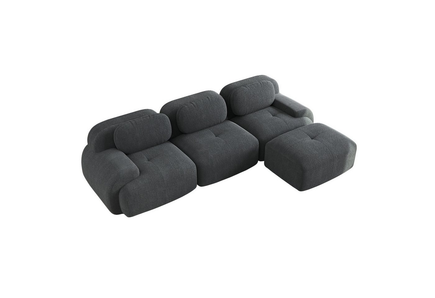 Fanttik Ecksofa Sofa Ecksofa Loungesofa 4-Sitzer-Sofa mit 1 Beweglicher Hocker, Modulare Sitzelemente,mit extra-breiten Armlehnen, 32D hochelastische Polsterung,für Wohnzimmer und Schlafzimmer Büro Fanttik Ecksofa Sofa Ecksofa Loungesofa 4-Sitzer-Sofa mit 1 Beweglicher Hocker, Modulare Sitzelemente,mit extra-breiten Armlehnen, 32D hochelastische Polsterung,für Wohnzimmer und Schlafzimmer Büro von Fanttik
