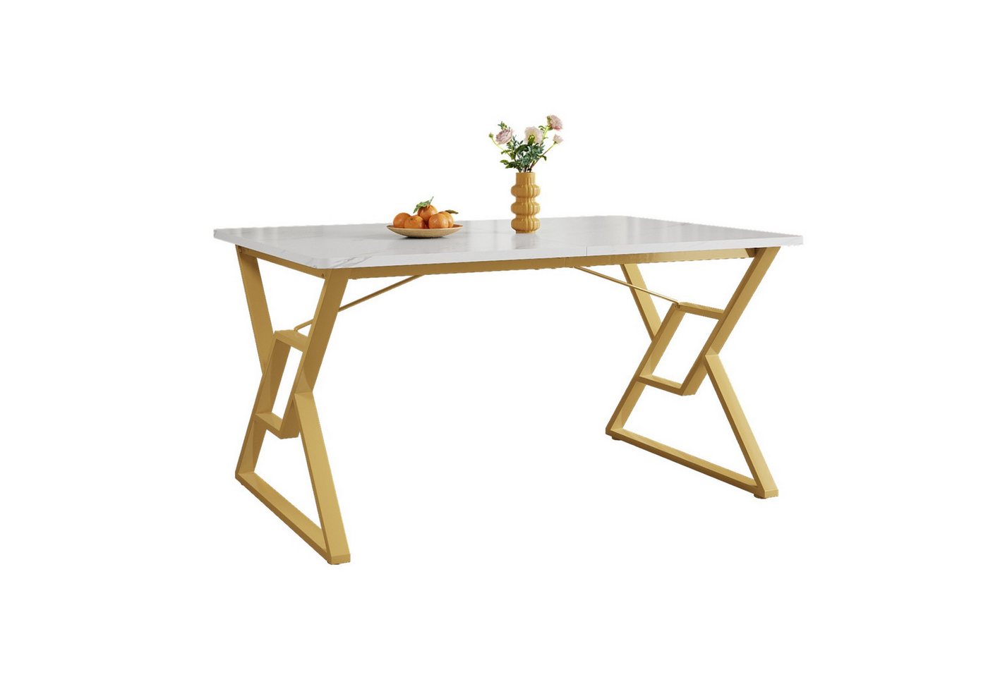 Fanttik Esstisch Moderner Esszimmertisch für 4-6 Personen, Esstisch mit Metallbeinen (119×70cm,Küchentisch, stabiles Metallgestell), Tisch Wohnzimmer Frühstückstisch für Küche Esszimmer von Fanttik
