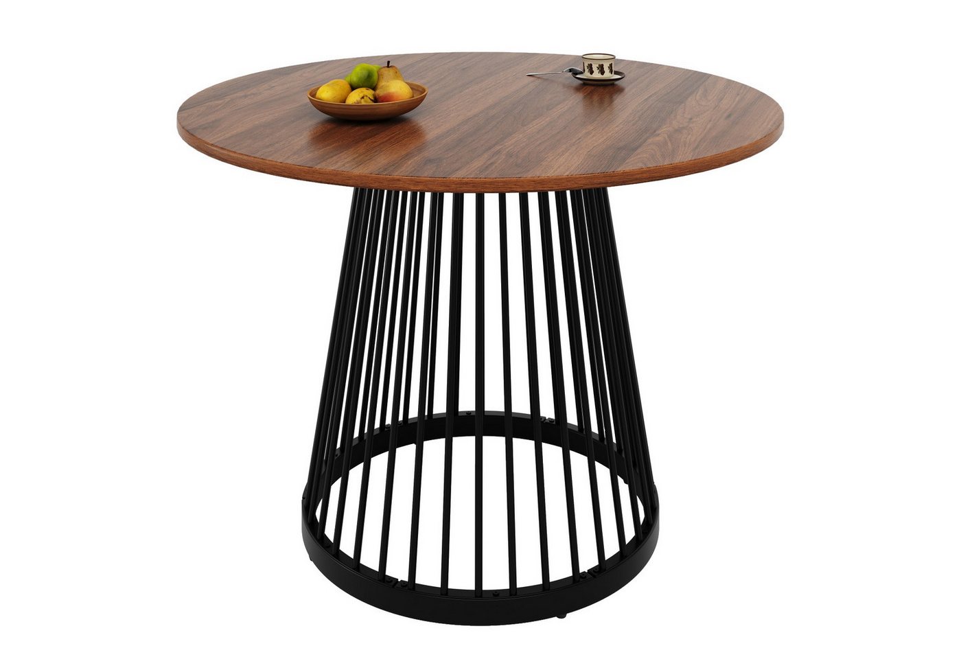 Fanttik Esstisch Runder Esstisch (80×80×76cm), Küchentisch, (mit verstellbaren Metallbeinen, MDF--Tischplatte), Runder Kaffeetisch für 4,geeignet für Esszimmer, Wohnzimmer von Fanttik