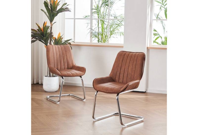 Fanttik Esszimmerstuhl 2 St Küchenstuhl Bürostuhl mit Metallbeinen (Maße Stuhl: 67 x 40 x 46 cm, Sitztiefe: 40 cm), Der Stuhl eignet sich für Restaurants, Büros, Empfangsräume usw. von Fanttik