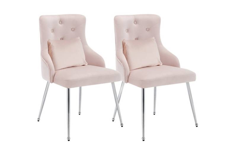 Fanttik Esszimmerstuhl 2er Set Esszimmerstuhl mit Knopfmuster, Loungesessel,mit Lendenkissen (Gepolsterter Sessel, Stühle mit Metallbeinen, 2 St), für Esszimmerstuhl,Schreibtischstuhl,Schlafzimmer-Wohnzimmerstuhl von Fanttik