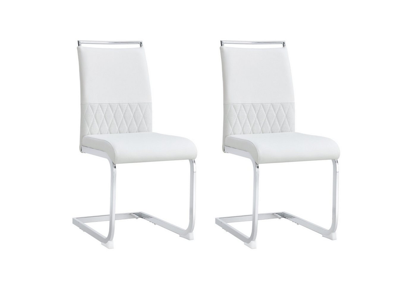Fanttik Esszimmerstuhl 2er Set hoher Rücken gepolstert Side stuhl, (Freischwinger Stuhl Esszimmerstuhl Schwingstuhl), Querstreifen Rückenlehne Design für Esszimmer, Küche, Gast Bürostuhl von Fanttik