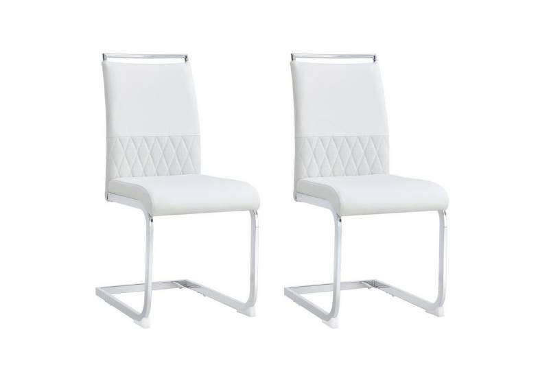 Fanttik Esszimmerstuhl 2er Set hoher Rücken gepolstert Side stuhl, (Freischwinger Stuhl Esszimmerstuhl Schwingstuhl), Querstreifen Rückenlehne Design für Esszimmer, Küche, Gast Bürostuhl von Fanttik