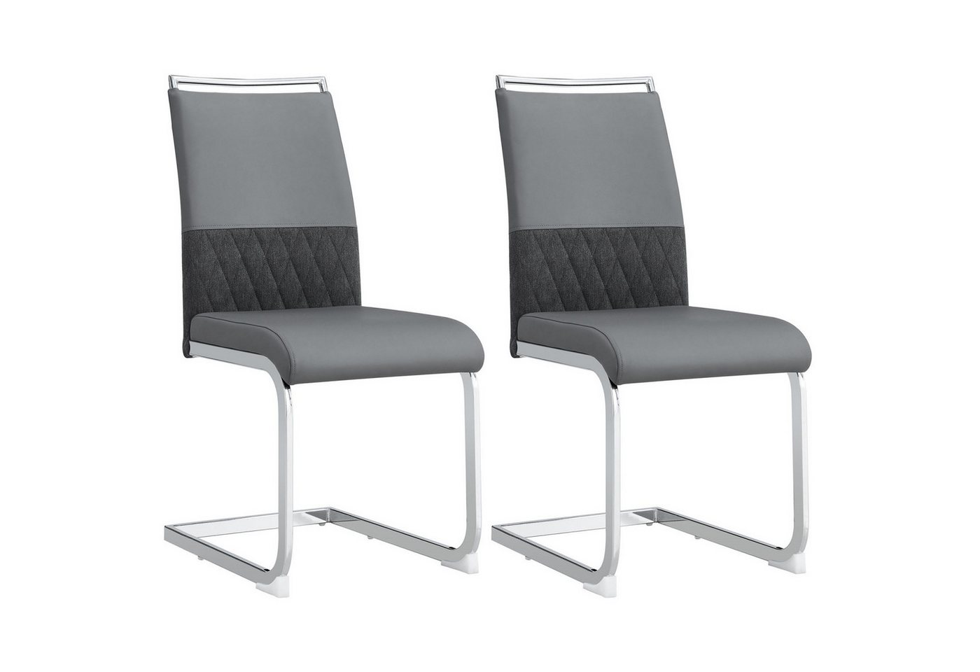 Fanttik Esszimmerstuhl 2er Set hoher Rücken gepolstert Side stuhl, (Freischwinger Stuhl Esszimmerstuhl Schwingstuhl), Querstreifen Rückenlehne Design für Esszimmer, Küche, Gast Bürostuhl von Fanttik