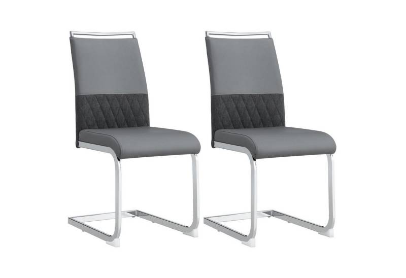 Fanttik Esszimmerstuhl 2er Set hoher Rücken gepolstert Side stuhl, (Freischwinger Stuhl Esszimmerstuhl Schwingstuhl), Querstreifen Rückenlehne Design für Esszimmer, Küche, Gast Bürostuhl von Fanttik