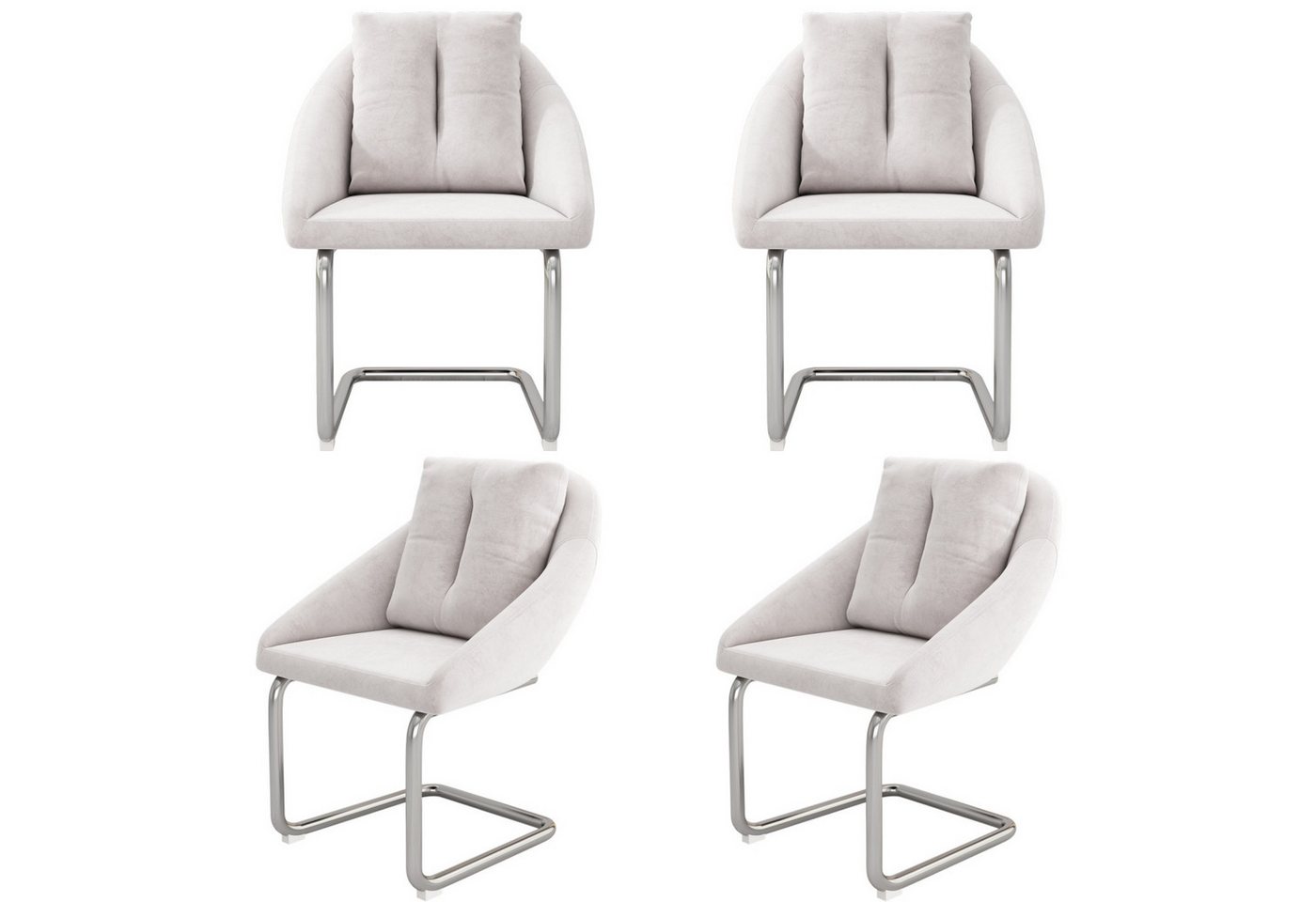 Fanttik Esszimmerstuhl Bürostuhl,Esszimmerstuhl aus Samt,mit Kissen, ( 2/4/6-Set )  (4 St), Für Wohnzimmer Und Schlafzimmer,Gewölbte Stützbeine von Fanttik