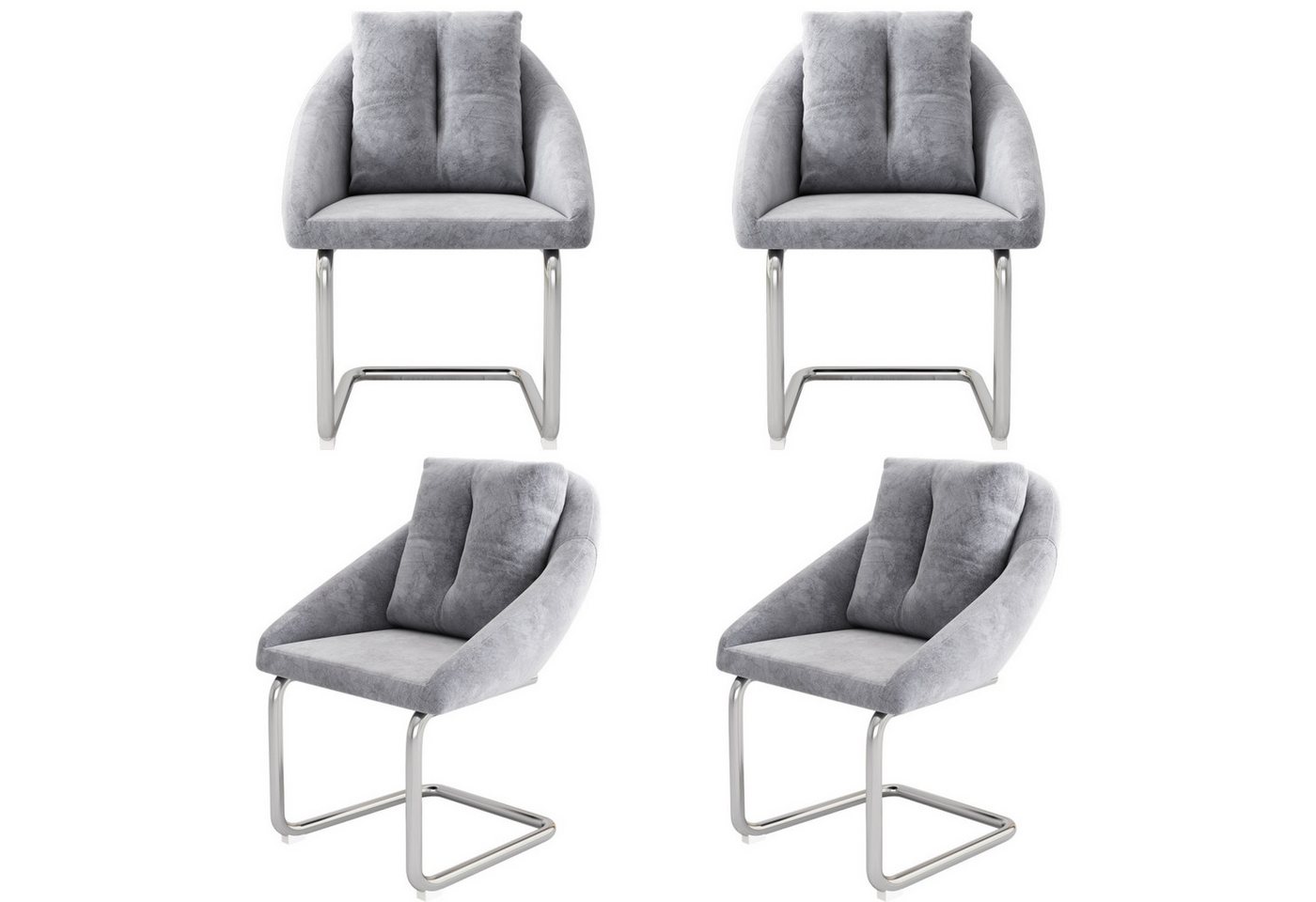 Fanttik Esszimmerstuhl Bürostuhl,Esszimmerstuhl aus Samt,mit Kissen, ( 2/4/6-Set )  (4 St), Für Wohnzimmer Und Schlafzimmer,Gewölbte Stützbeine von Fanttik