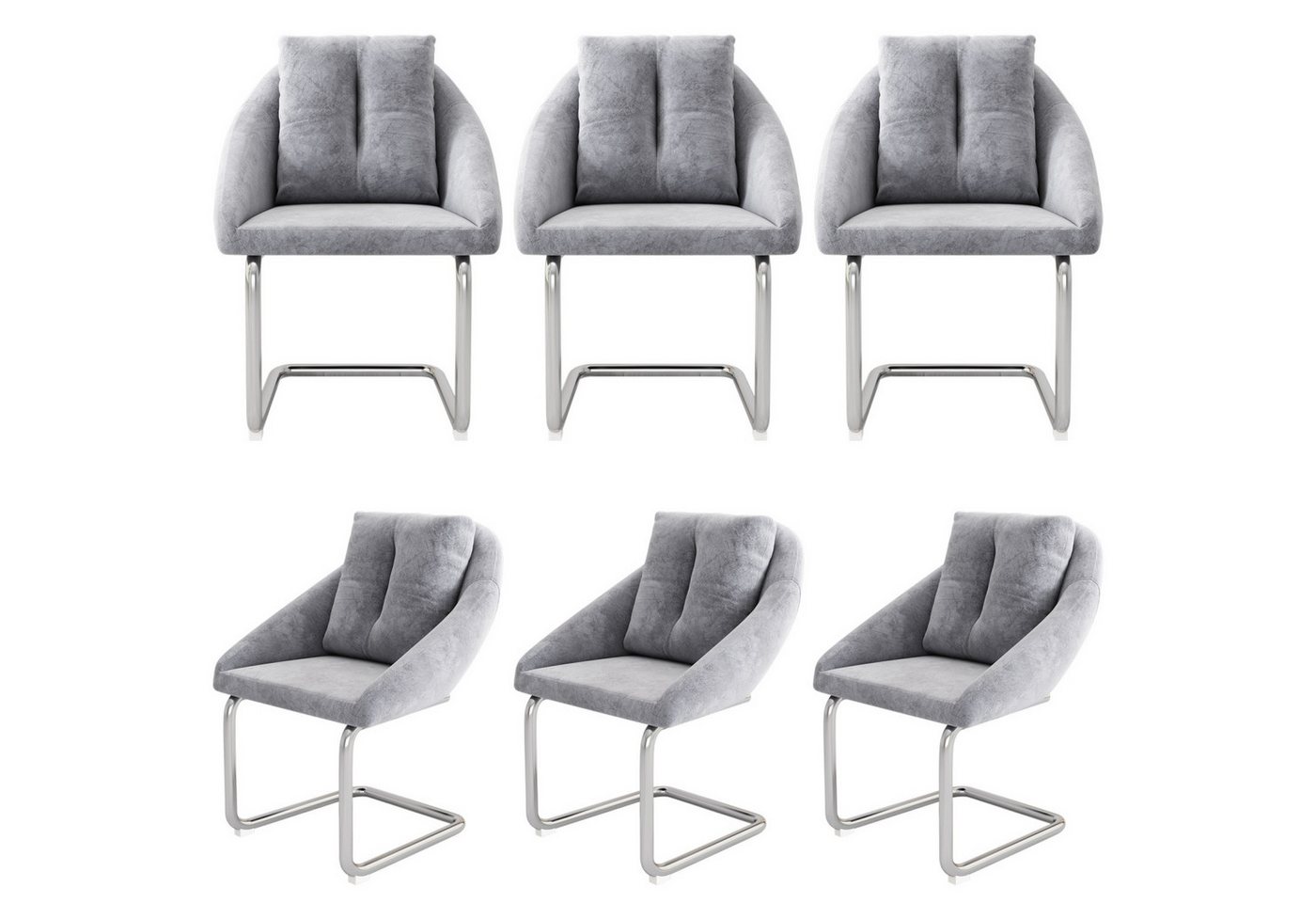 Fanttik Esszimmerstuhl Bürostuhl,Esszimmerstuhl aus Samt,mit Kissen, ( 2/4/6-Set )  (6 St), Für Wohnzimmer Und Schlafzimmer,Gewölbte Stützbeine von Fanttik