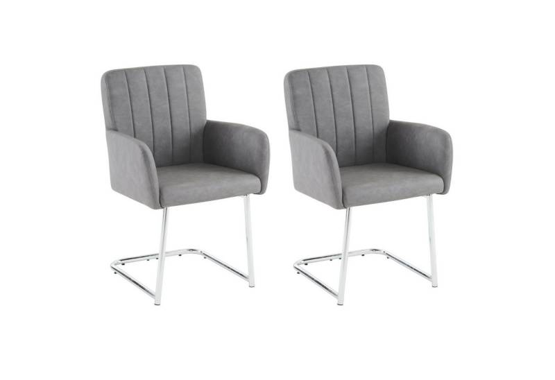 Fanttik Esszimmerstuhl Polsterstuhl Esszimmer,Esszimmerstühle mit vertikalen Streifen, (2/4/6er Set Gepolsterter Sessel mit zickzackförmige Metallbeine, 2 St), Wohnzimmerstuhl,für Shlafzimmer,Arbeitzimmer und Schreibtisch von Fanttik