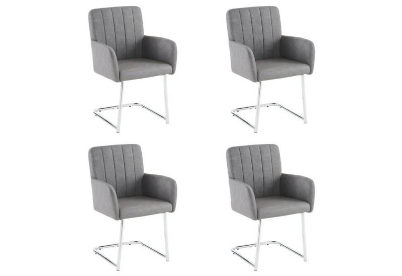 Fanttik Esszimmerstuhl Polsterstuhl Esszimmer,Esszimmerstühle mit vertikalen Streifen, (2/4/6er Set Gepolsterter Sessel mit zickzackförmige Metallbeine, 4 St), Wohnzimmerstuhl,für Shlafzimmer,Arbeitzimmer und Schreibtisch von Fanttik