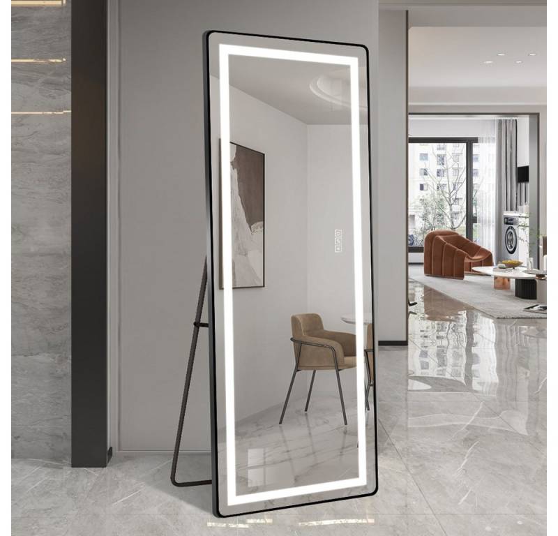 Fanttik Ganzkörperspiegel Rechteckspiegel mit Ständer 163*54cm Full-length vertical mirror (Set), LED illuminated floor mirror with bracket von Fanttik