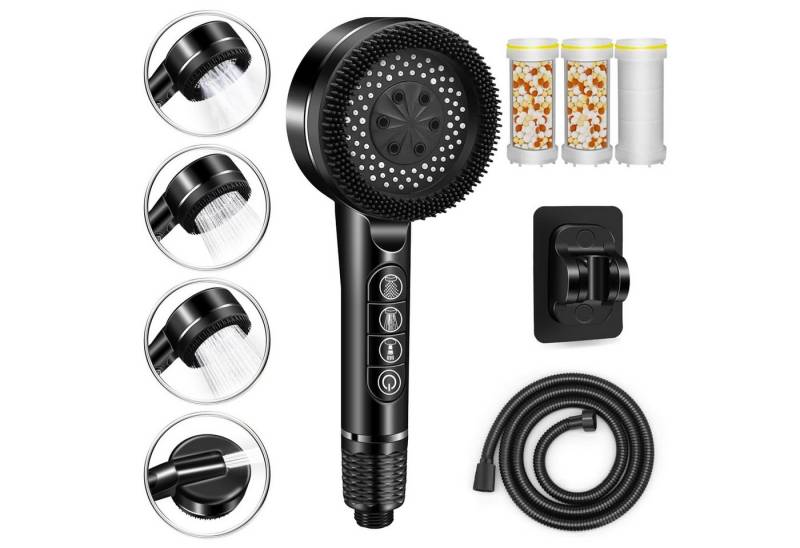 Fanttik Handbrause Duschkopf mit Schlauch, Filter und Halterung ohne bohren, Wassersparender Handbrause Hochdruck, Duschkopf mit 4 Strahlarten Fanttik Handbrause Duschkopf mit Schlauch, Filter und Halterung ohne bohren, Wassersparender Handbrause Hochdruck, Duschkopf mit 4 Strahlarten von Fanttik