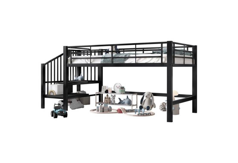 Fanttik Hochbett mit Stauraumtreppe (Set, Bett) erschiedene Ausführungen wahlweisemit Matratze von Fanttik