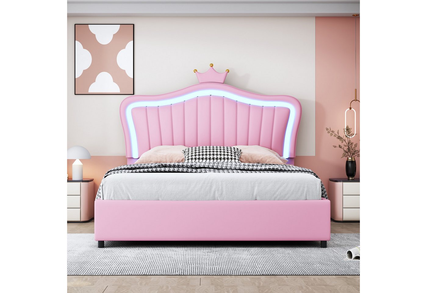 Fanttik Jugendbett Kinderbett Polsterbett 140 x 200 cm, Hausbett von Fanttik