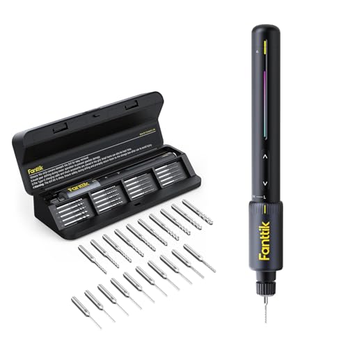 Fanttik K2 Nano 3,7 V Elektro-Mini-Bohrstift, Mini Bohrmaschine mit 20 Bohrern, 800-mAh-Akku, DIY Handbohrer Elektrisch Set für Gehäuse Kunststoff Harz Schmuckherstellung Leiterplatten Aluminiumbleche von Fanttik