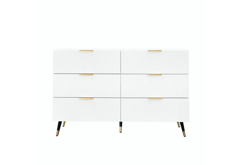 Fanttik Kommode Sideboard (1 St)Modernes Sideboard mit 6 Schubladen modernem, Holz Schrank mit Schubladen und viel Stauraum 120 x 77 x 40 CM von Fanttik