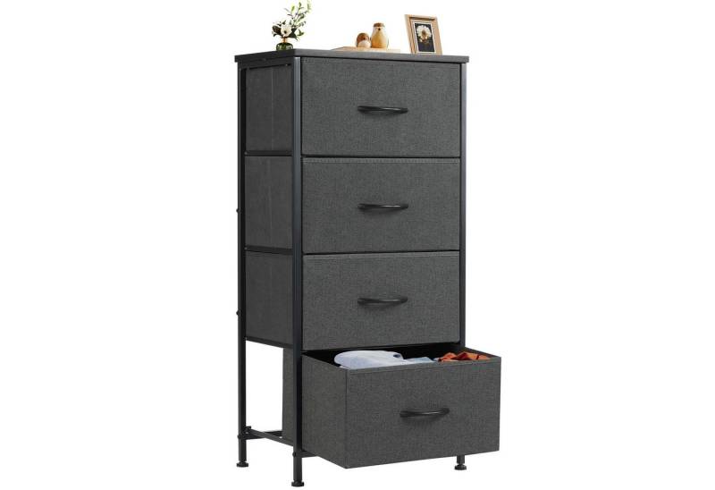 Fanttik Kommode Tresenkommode mit 4 Schubladen Mehrzweckschrank Schubkastenkommode (Ein Schrank), Schubladenschrank mit Metallgestell Schubladen Stoffkommode Sideboard von Fanttik