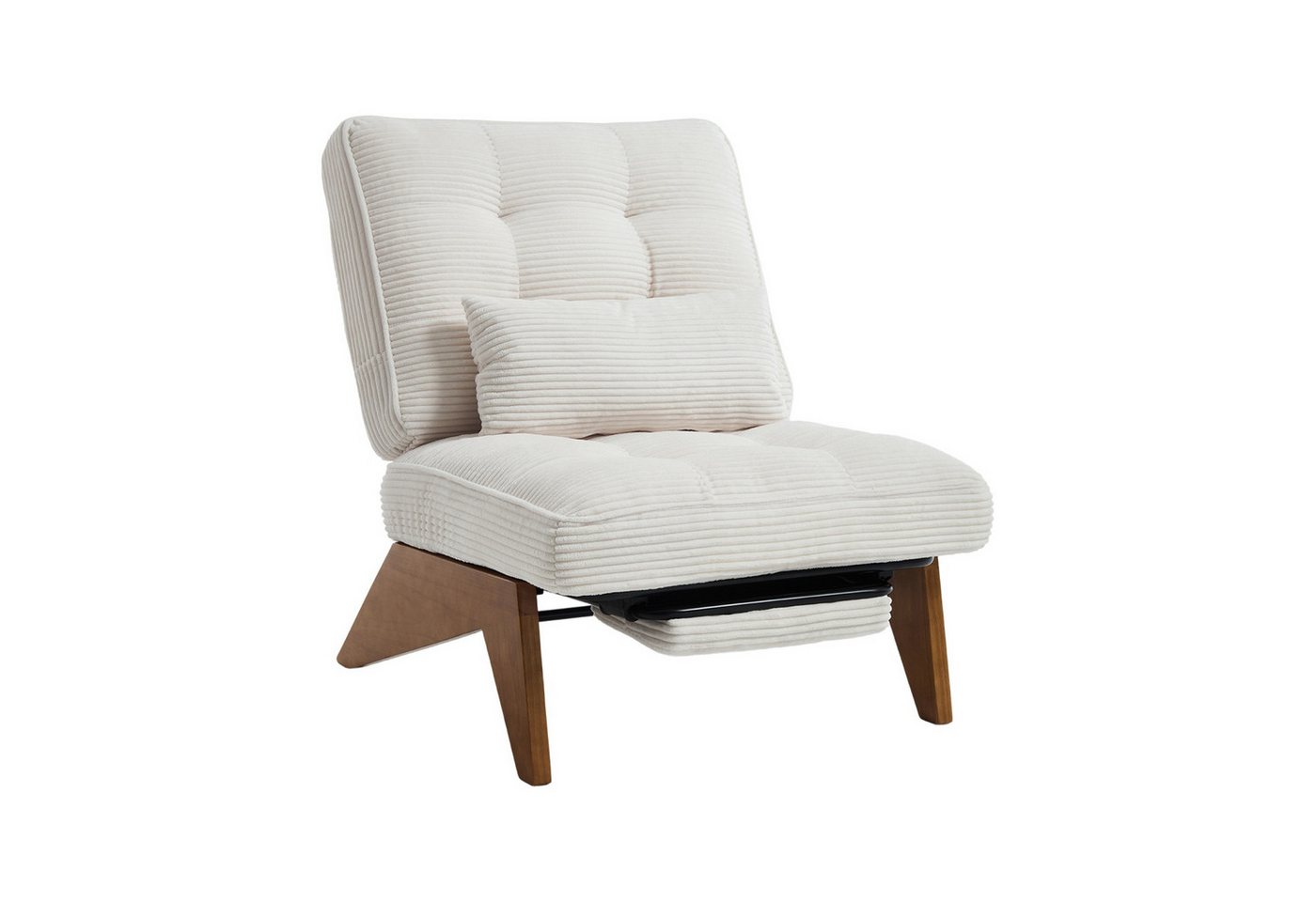 Fanttik Loungesessel Relaxsessel aus Kord,mit Fußstütze & Lendenkissen (verstellbare Rückenlehne, integrierte ausziehbare Fußstütze, 1-St), für Wohnzimmer/Schlafzimmer/Studierzimmer/Restaurant/Büro von Fanttik