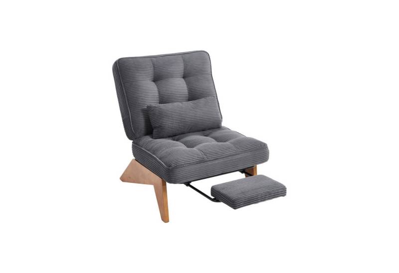 Fanttik Loungesessel Relaxsessel aus Kord,mit Fußstütze & Lendenkissen (verstellbare Rückenlehne, integrierte ausziehbare Fußstütze, 1-St), für Wohnzimmer/Schlafzimmer/Studierzimmer/Restaurant/Büro von Fanttik